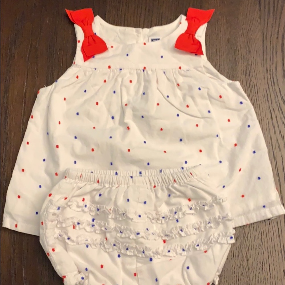 Janie & Jack 4th of July Dress/Bloomer Set 12-18